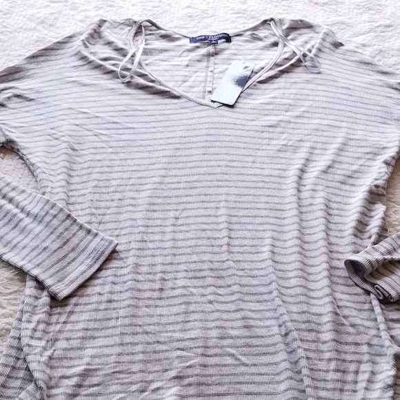 🌈 Long sleeve Gray tee size Large One Clothing LA - Picture 6 of 6